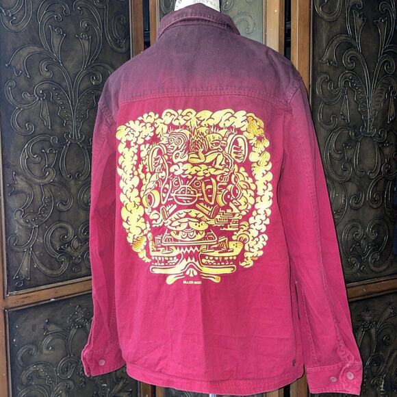 Killler Acid Maroon Button Up Vintage Shirt HTF Men's Size S‎ 100% Cotton - Picture 1 of 7